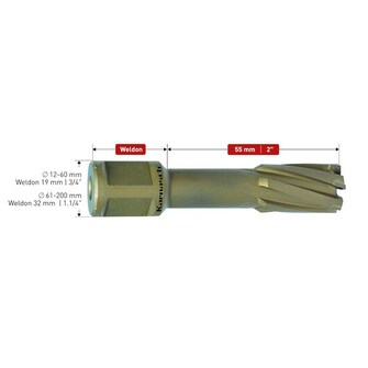Karnasch 17/55mm HM Weldon reikäjyrsin