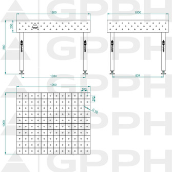 GPPH ECO 1200x1000 hitsauspöytä