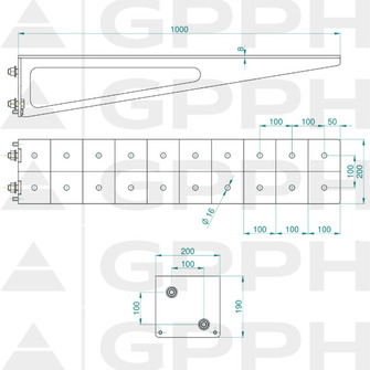 GPPH ECO Pöydän jatkopala 1000x200