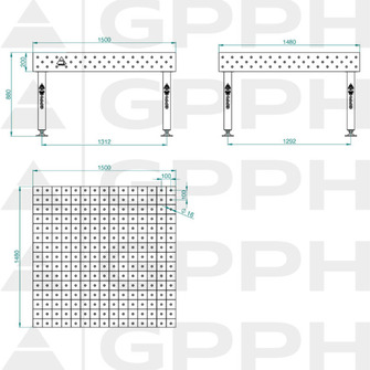 GPPH PLUS INOX 1500x1480 hitsauspöytä