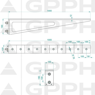 GPPH PLUS Pöydän jatkopala 1000x100