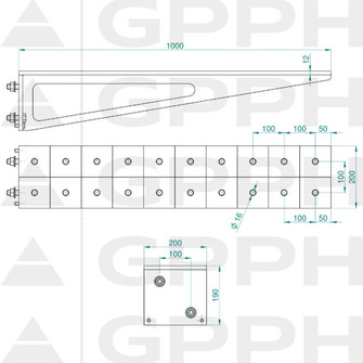 GPPH PLUS Pöydän jatkopala 1000x200