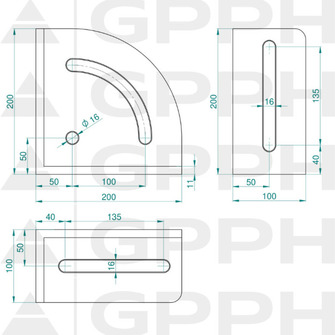 GPPH PLUS Suorakulma 200x200