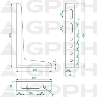 GPPH PLUS Suorakulma 450x250
