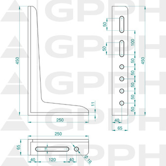 GPPH PLUS Suorakulma 450x250