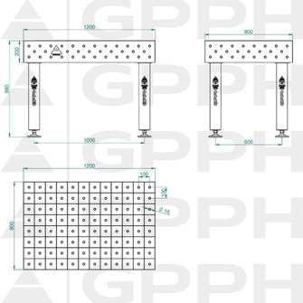 GPPH PRO 1200x800 hitsauspöytä