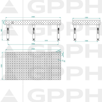 GPPH PRO INOX 2400x1200 hitsauspöytä