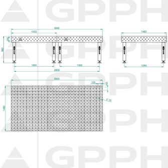 GPPH PRO INOX 3000x1480 hitsauspöytä