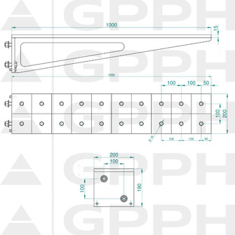 GPPH PRO Pöydän jatkopala 1000x200