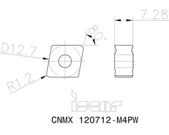 Iscar CNMX 120712-M4PW IC8250 10kpl