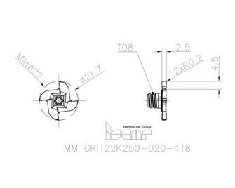 Iscar MM GRIT22K250-020-4T8 IC908 2kpl