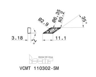 Iscar VCMT 110302-SM IC908 10kpl