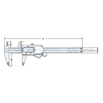 Kemmler 150mm IP67 digi työntömitta