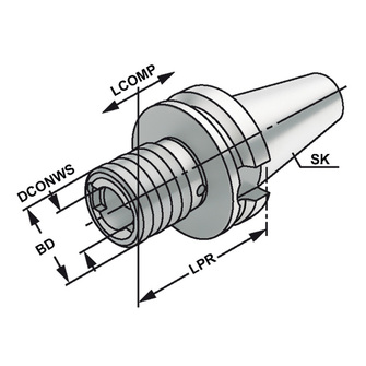 Kemmler BT40-M3-M14 kierreistukka uiva EU-1
