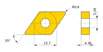 Mitsubishi DNMG 150408-MA UC5115 7kpl