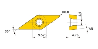 Mitsubishi VCMT 160408-MM MC7025 10kpl