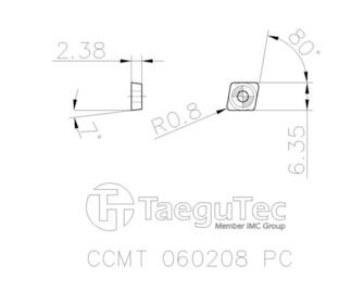 TaeguTec CCMT 060208PC TT9215 10kpl