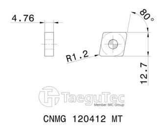 TaeguTec CNMG 120412MT TT8020 10kpl