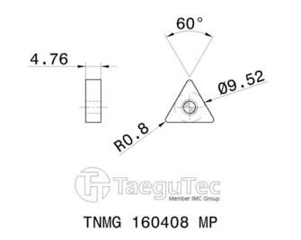 TaeguTec TNMG 160408MP TT8020 10kpl